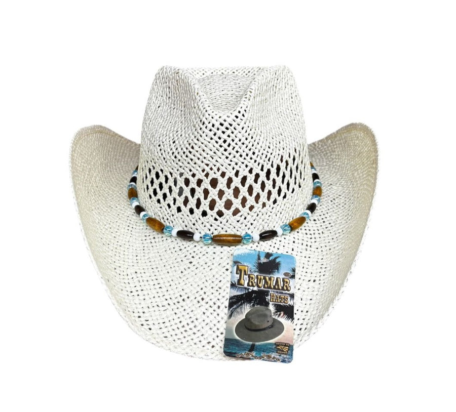 Sombrero Para Playa Twister color beige Toquilla color mixto