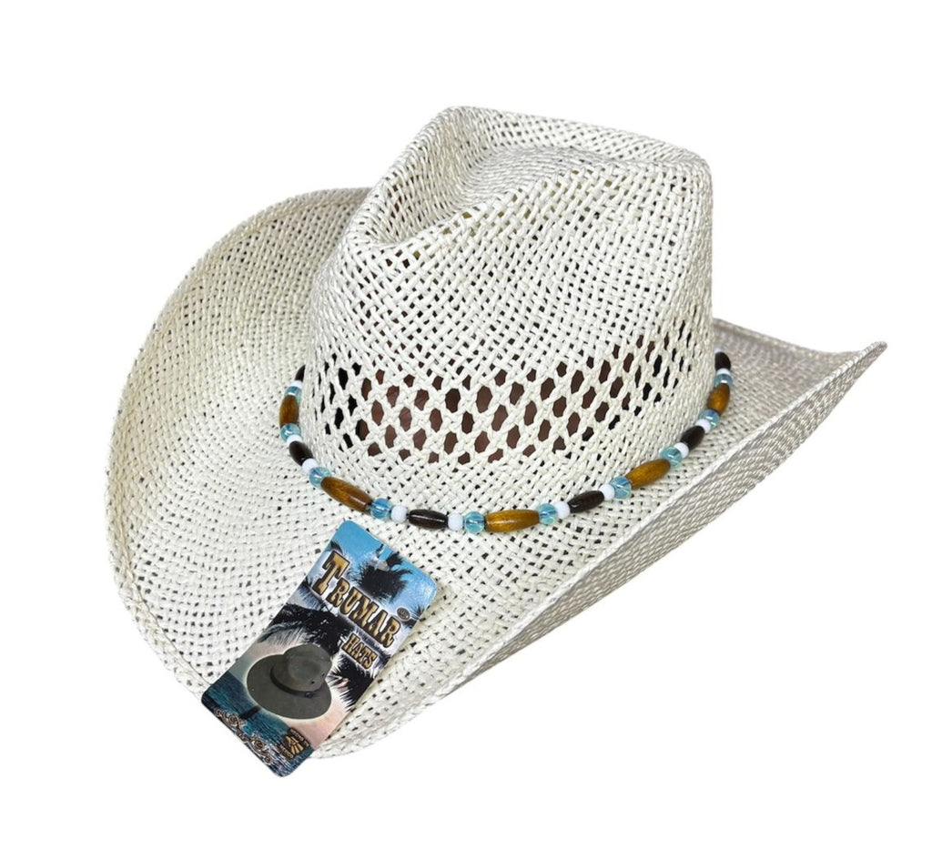 Sombrero Para Playa Twister color beige Toquilla color mixto
