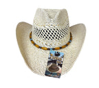 Sombrero Para Playa Twister Bicolor Fresco, Beige Toquilla Mixta Unisex