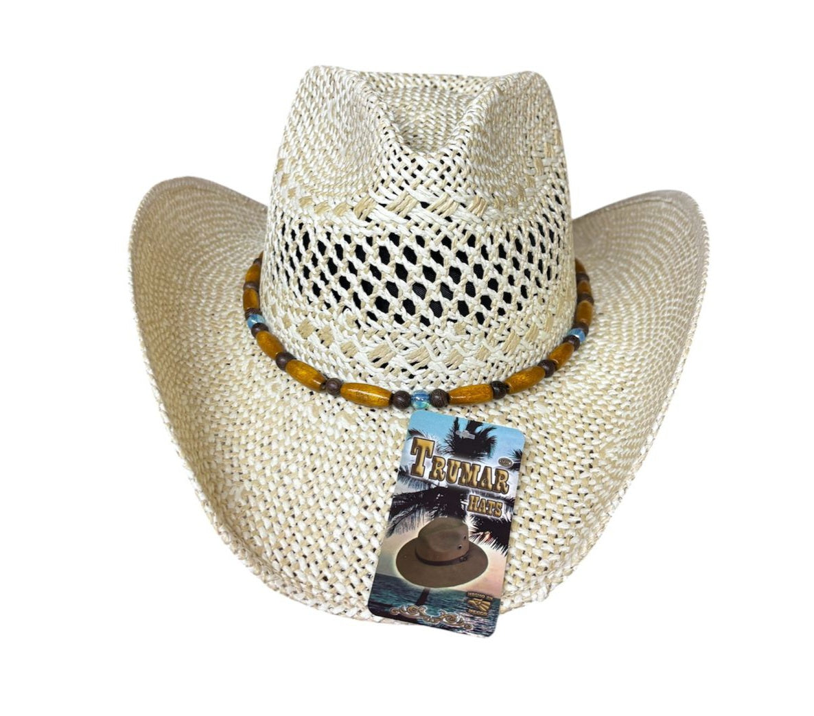 Sombrero Para Playa Twister Bicolor Fresco, Beige Toquilla Mixta Unisex